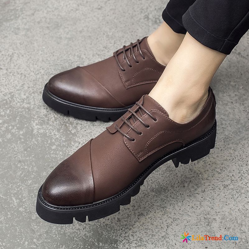 Anzug Schuhe Herren Schwarz Lachsrosa Casual British Schuhe Allgleiches Trend Billig