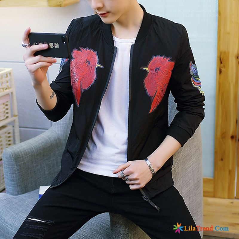 Billige Jacken Herren Stickerei Chinesischer Stil Trend Überzieher Herren Billig