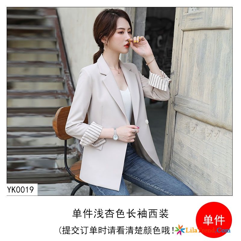 Blazer Beige Slim Fit Allgleiches Kostüm Mantel Britischen Anzüge Billig