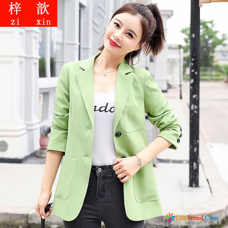 Blazer Weste Blau Damen Türkis Khaki Mode Anzüge Trend Damen