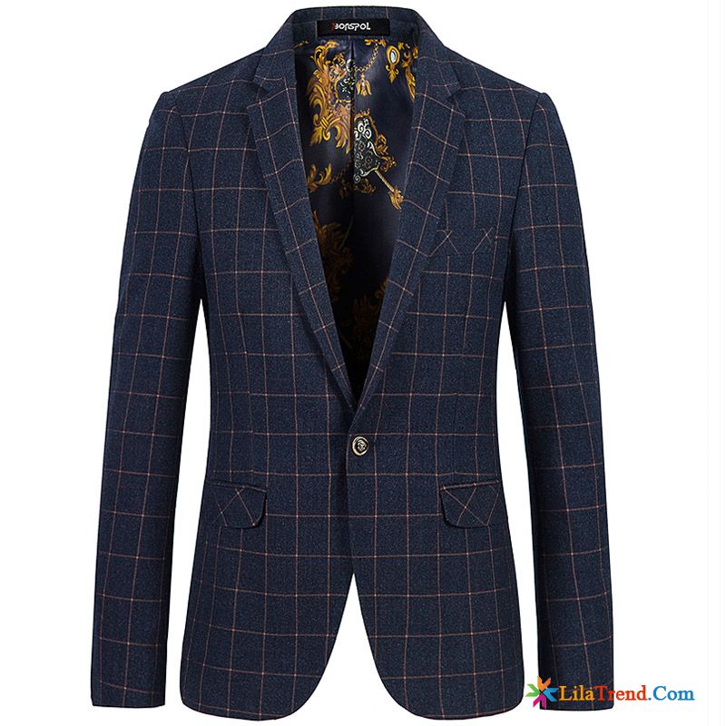 Blazer Weste Blau Herren Rosarot Schlank Freizeit Herren Britischen Feder Sale