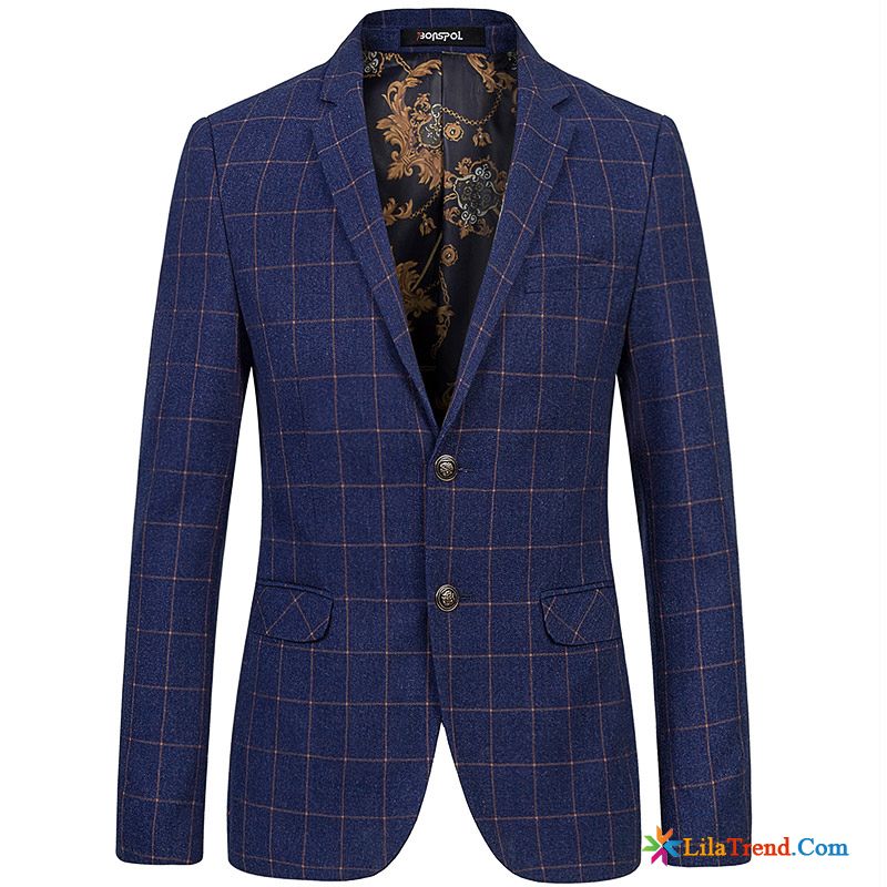 Blazer Weste Blau Herren Rosarot Schlank Freizeit Herren Britischen Feder Sale