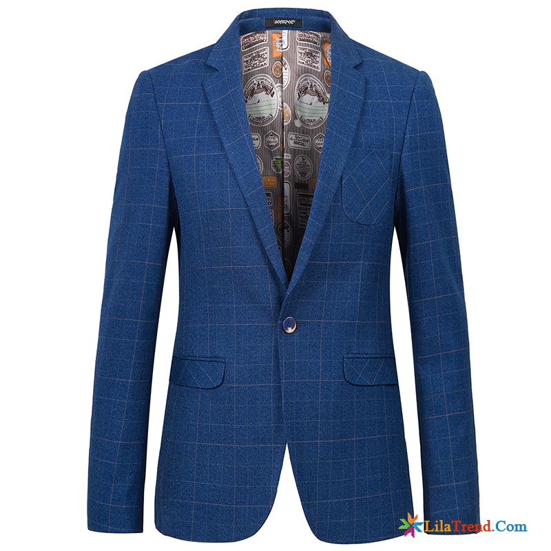 Blazer Weste Blau Herren Rosarot Schlank Freizeit Herren Britischen Feder Sale