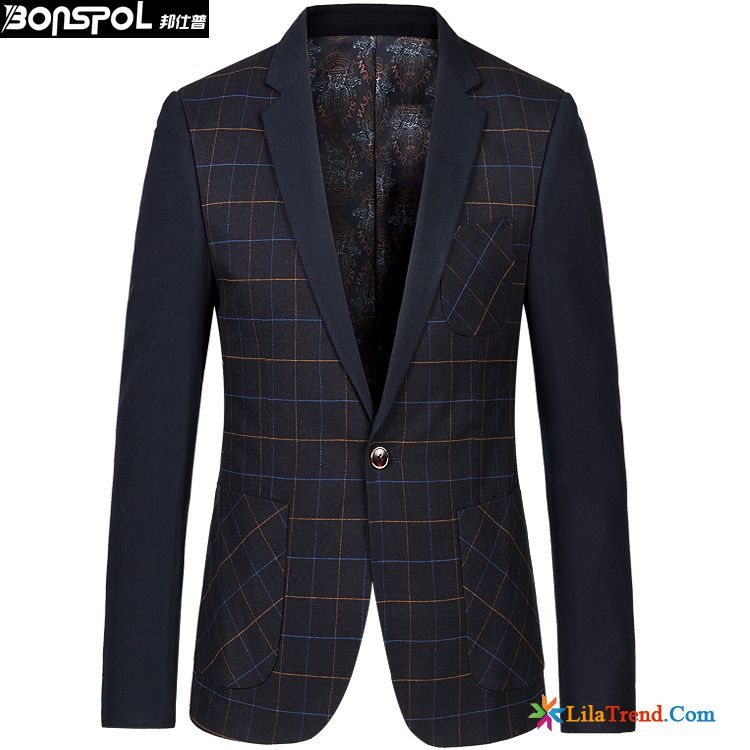 Blazer Weste Blau Herren Rosarot Schlank Freizeit Herren Britischen Feder Sale