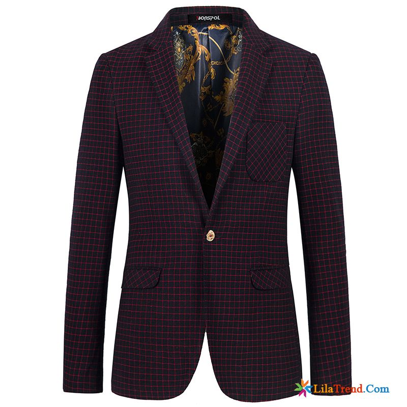 Blazer Weste Blau Herren Rosarot Schlank Freizeit Herren Britischen Feder Sale