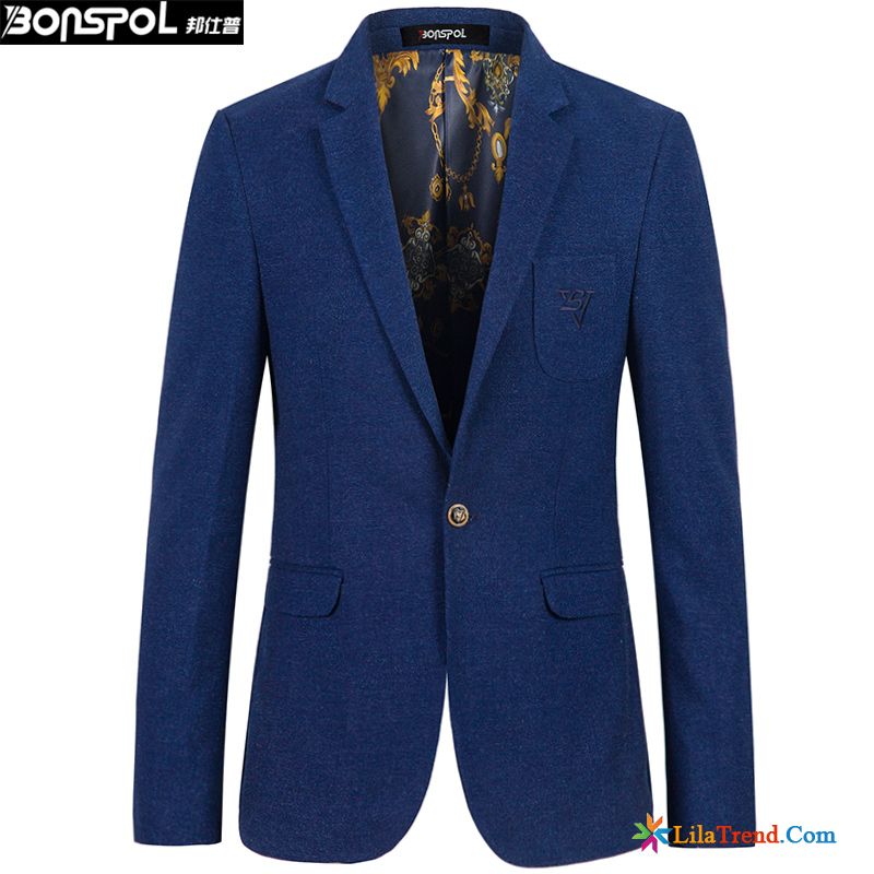 Blazer Weste Blau Herren Rosarot Schlank Freizeit Herren Britischen Feder Sale