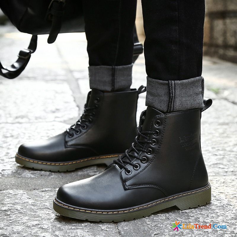 Boots Schwarz Herren Cargo Martin Stiehlt Schuhe Stiefel Trend Billig