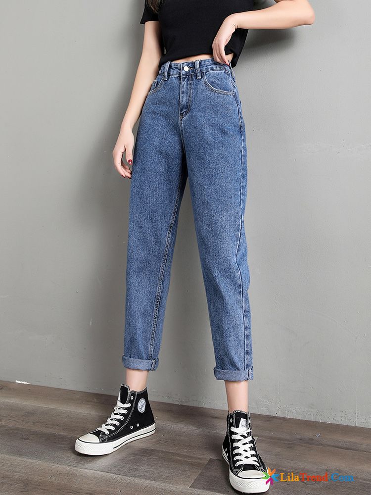 Boyfriend Jeans Löcher Dünn Allgleiches Blau Neu Lose Günstig