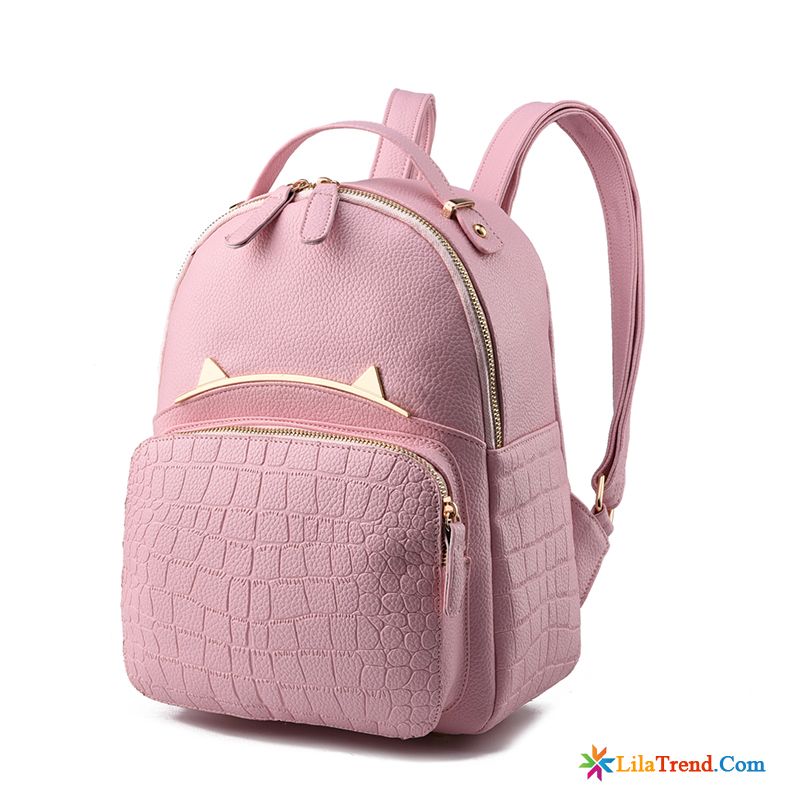 Business Rucksäck Damen Rosa Schüler Hochschule Mode Frühling Rucksack Ledertasche Rabatt