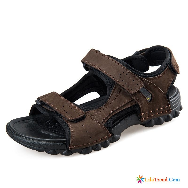 Business Sandalen Herren Leder Strand Rutschsicher Sommer Sandalen Billig