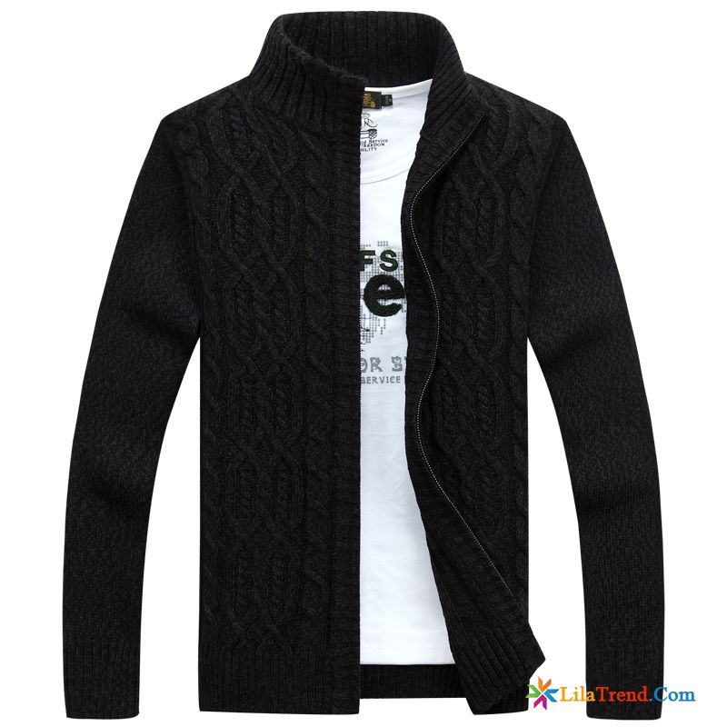 Cashmere Hoodie Herren Reißverschluss Pullover Überzieher Strickjacke Dick Billig