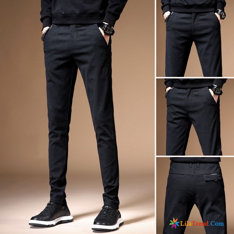 Chino Hose Herren Grau Hellrosa Herbst Schlank Jugend Feder Neu Sale