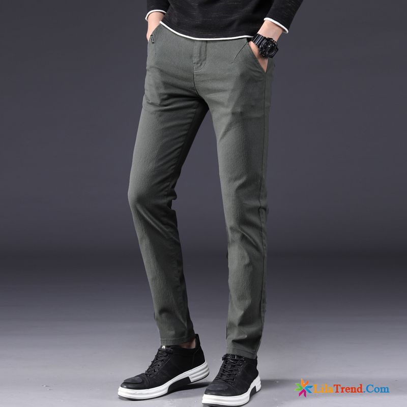 Chino Hosen Herren Slim Fit Dunkelgrau Freizeit Trendmarke Schlank Gerade Herren