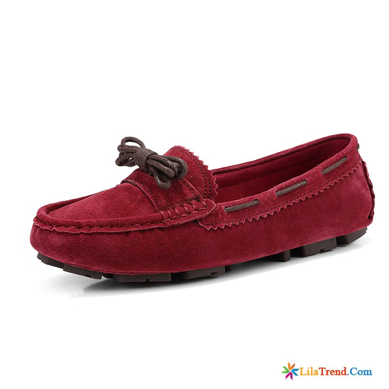 College Schuhe Damenschuhe Lachsrosa Bogen Gefrostet Schuhe Slip-on Schnürschuhe Günstig