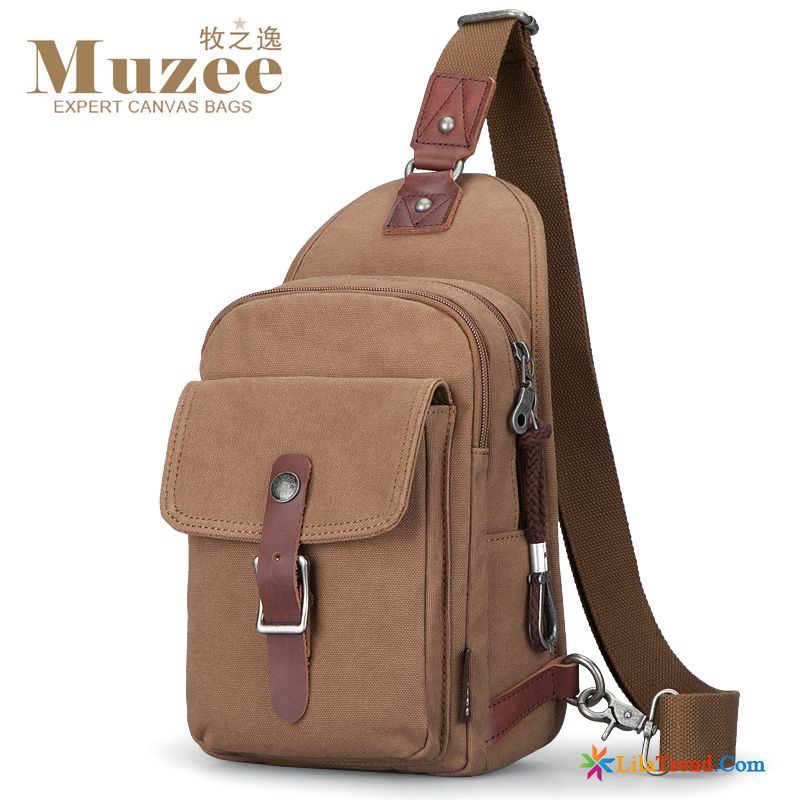 Collegetasche Leder Herren Brustpackung Schultertaschen Segeltuch Taschen Messenger-tasche