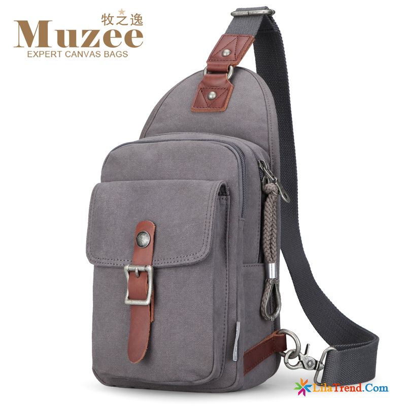 Collegetasche Leder Herren Brustpackung Schultertaschen Segeltuch Taschen Messenger-tasche