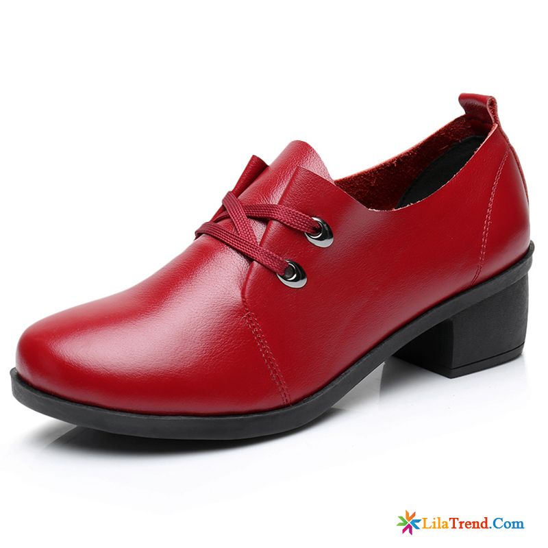 Coole Schuhe Damen Mittlere Ferse Schnürschuhe Feder Weiß Casual Verkaufen