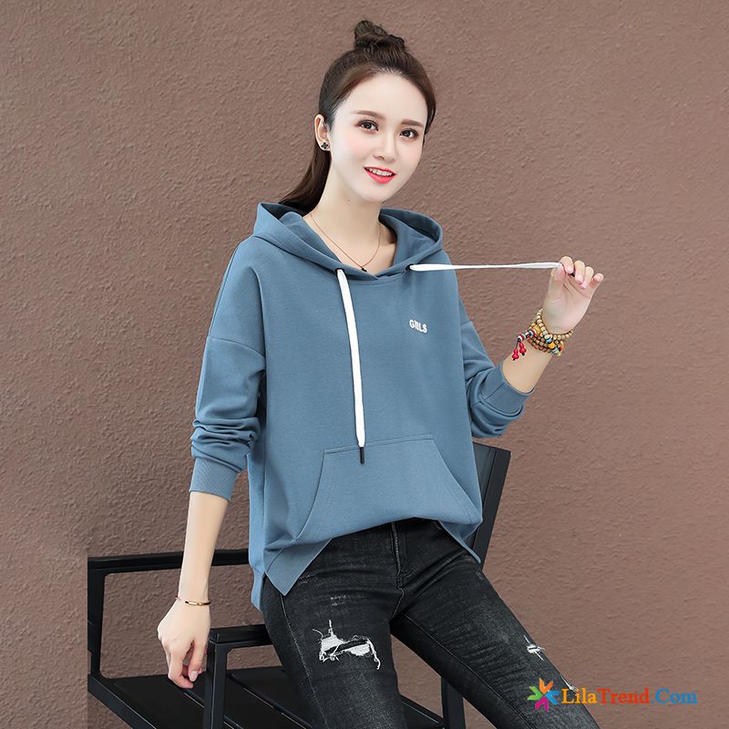 Damen Kapuzenpullis Dunkelblau Türkis Lose Herbst Mantel Blau Hoodies Kaufen