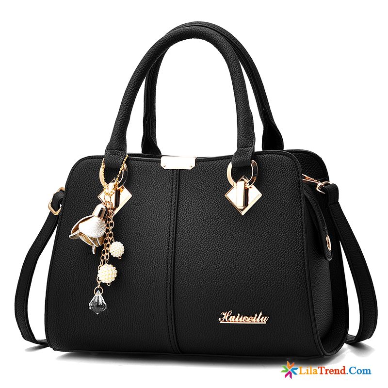 Damen Lederhandtasche Schwarz Mode Allgleiches Einfach Handtaschen Messenger-tasche Kaufen
