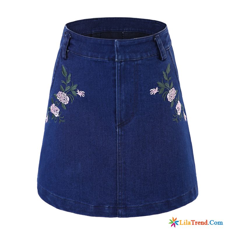 Damen Röck Blau Kupfer A Schreiben Schlauchrock Hohe Taille Neue Produkte Damen Sale