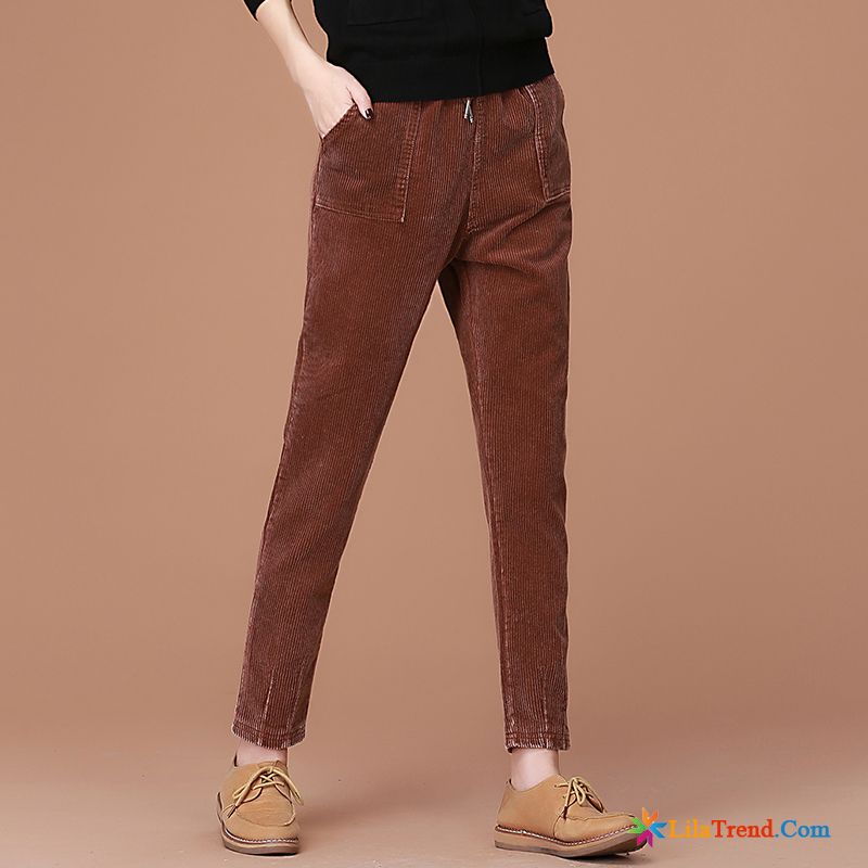 Damen Schlupfhose Orangenfarbig Korridor Vintage Winterkleidung Freizeit Neu