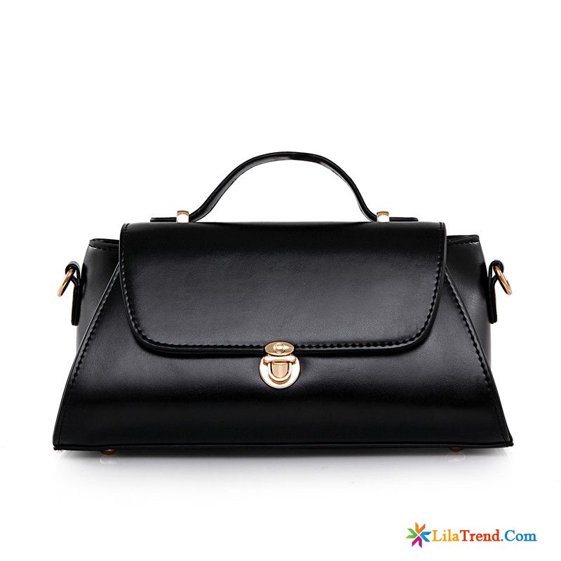 Damen Umhängetasche Leder Schwarz Meeresgrün Verschlussriegel Taschen Sommer Schultertaschen Retro Günstig