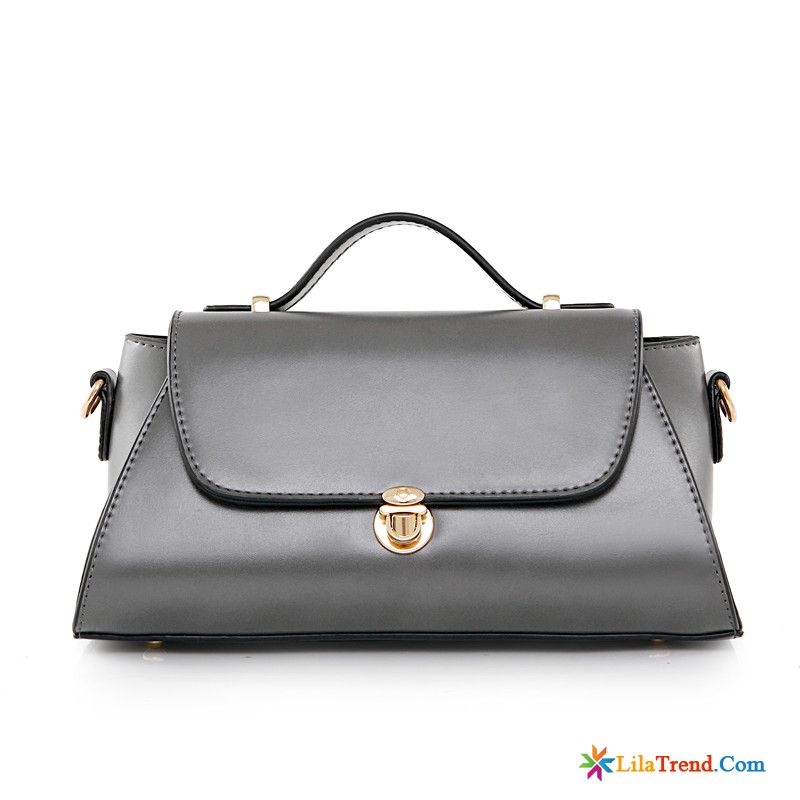 Damen Umhängetasche Leder Schwarz Meeresgrün Verschlussriegel Taschen Sommer Schultertaschen Retro Günstig