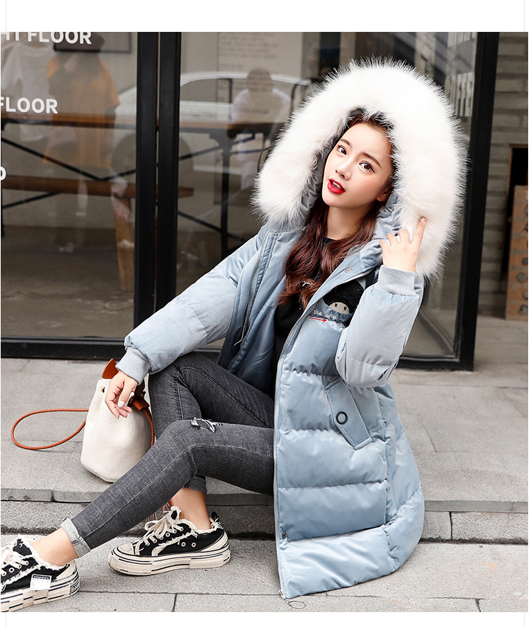 Damen Winterjacke Schwarz Gestreift Grau Warme Winter Mode Elegant Kaufen