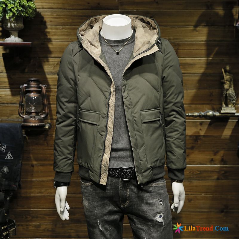 Daunenjacke Mit Echtfell Herren Lindgrün Herren Trend Neu Winter Daunenjacke Kaufen