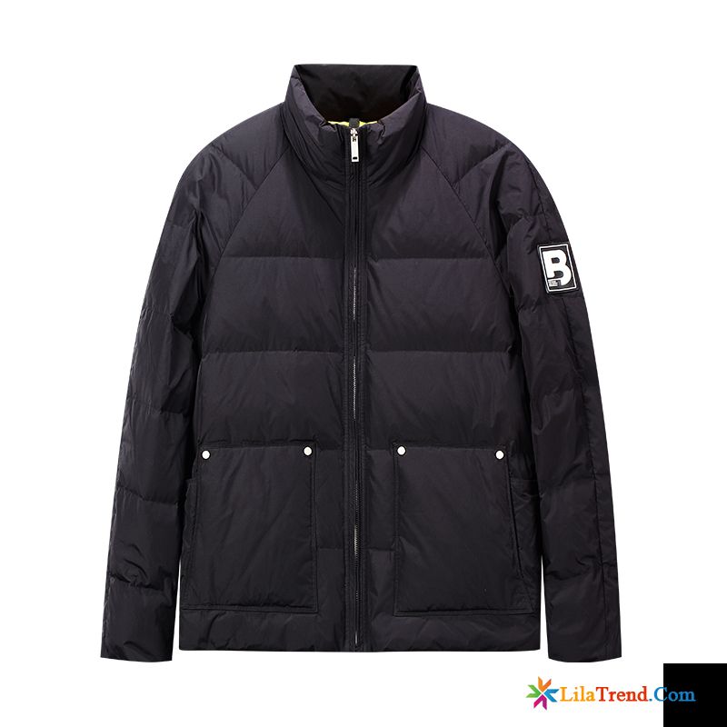 Daunenjacke Mit Pelz Kapuze Herren Daunenjacke Licht Schwarz Kurzer Absatz Neu Kaufen