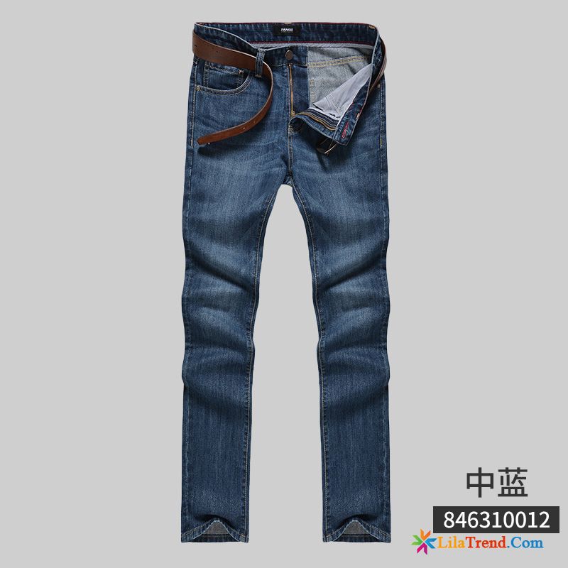 Destroyed Jeans Herren Gerade Jeans Lose Jugend Einfach