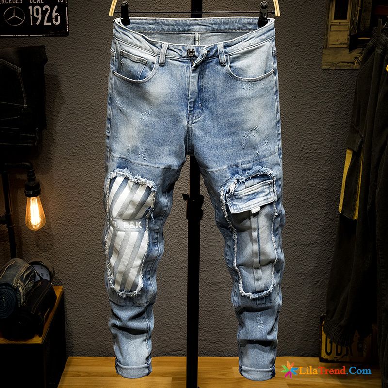 Distressed Jeans Herren Jeans Trendmarke Persönlichkeit Hose Löcher Kaufen