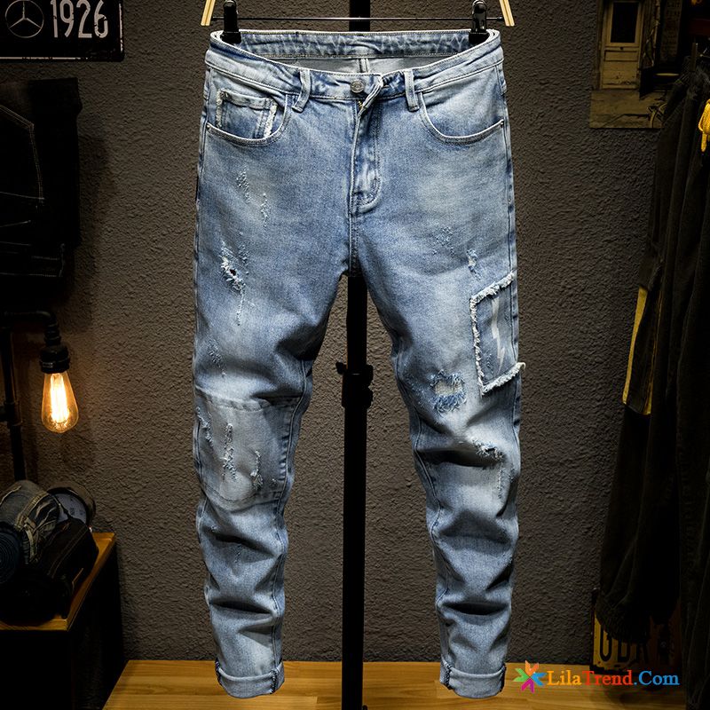 Distressed Jeans Herren Jeans Trendmarke Persönlichkeit Hose Löcher Kaufen