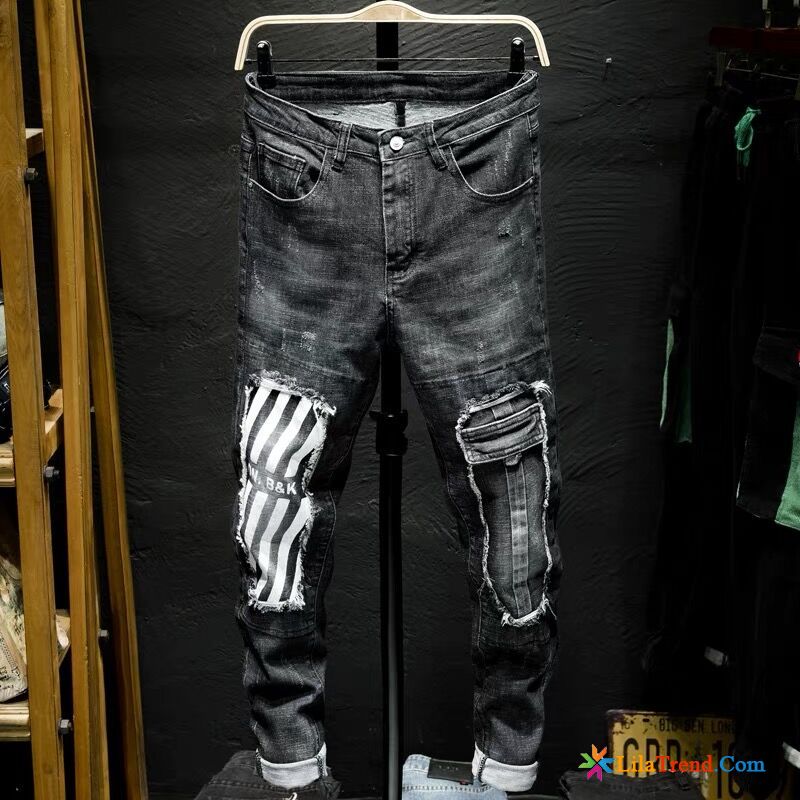 Distressed Jeans Herren Jeans Trendmarke Persönlichkeit Hose Löcher Kaufen