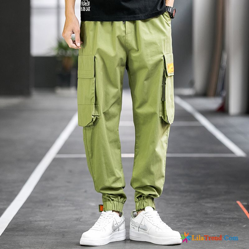 Five Pocket Hose Herren Werkzeugbau Neu Sweatpants Lose Grün Billig