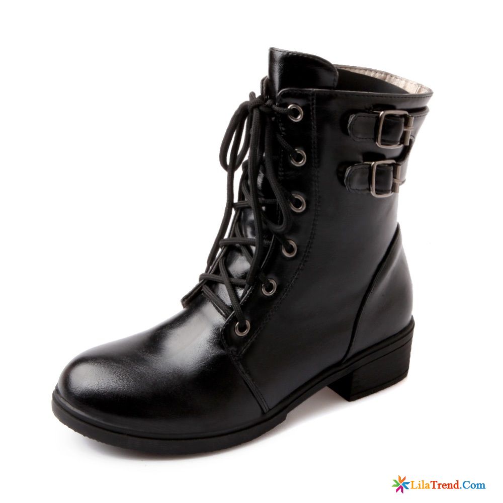 Flache Boots Damen Trend Wasserdicht Dick Damen Stiefel