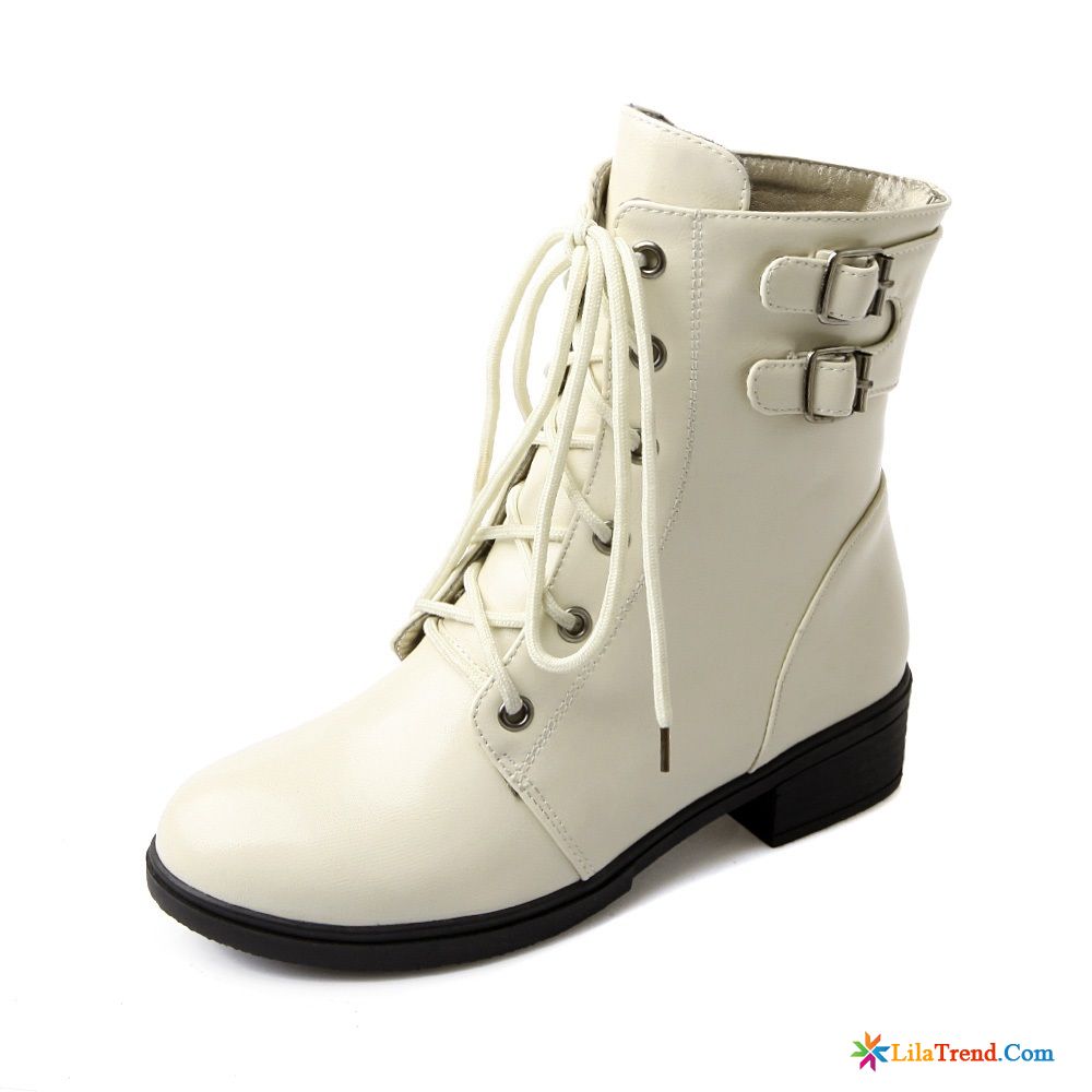 Flache Boots Damen Trend Wasserdicht Dick Damen Stiefel