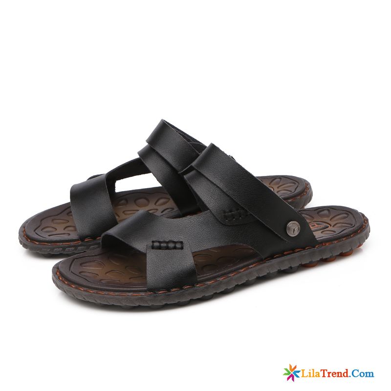 Geflochtene Schuhe Herren Rotblond Sandalen Casual Echtleder Schuhe Sommer Sale