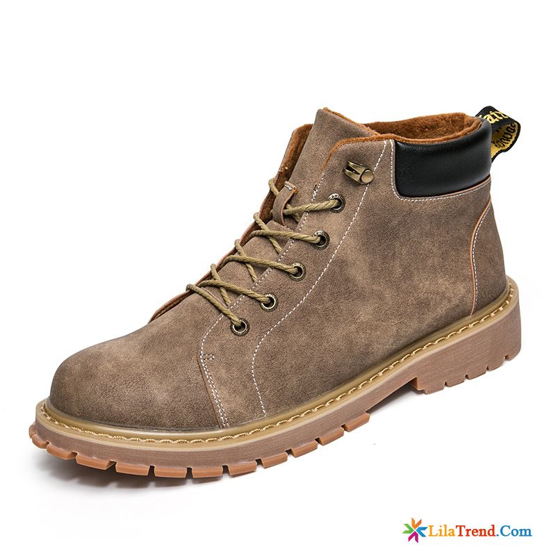 Graue Wildlederschuhe Herren Winter Wüste Cargo Kurze Stiefel Thermische Günstig