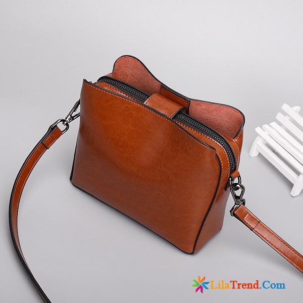 Günstige Damen Umhängetaschen Messenger-tasche Echtleder Klein Mini Retro Günstig