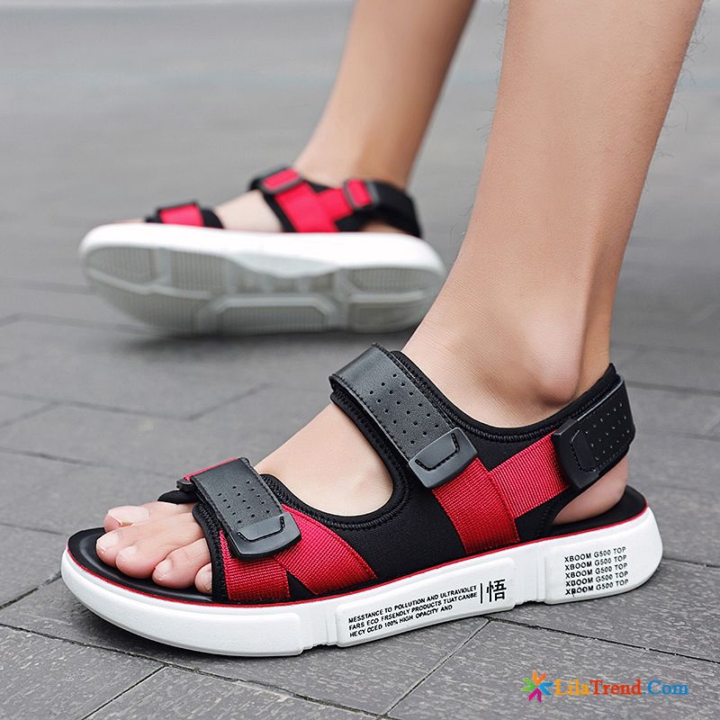 Günstige Herren Sandalen Trend Mode Schüler Sandalen Rot Günstig