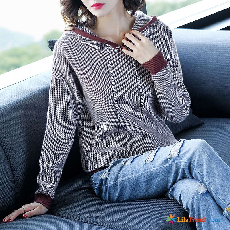 Günstige Kapuzenpullis Für Damen Lindgrün Herbst Damen Lose Pullover Strickwaren Günstig