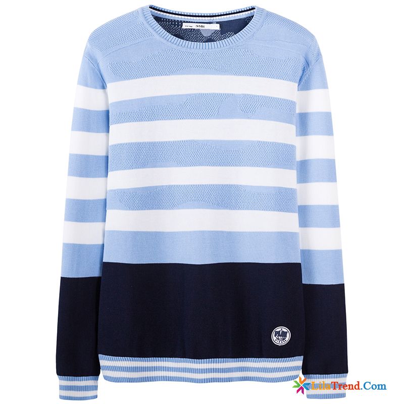 Günstige Pullover Herren Rundausschnitt Pullover Trend Herren Streifen Billig