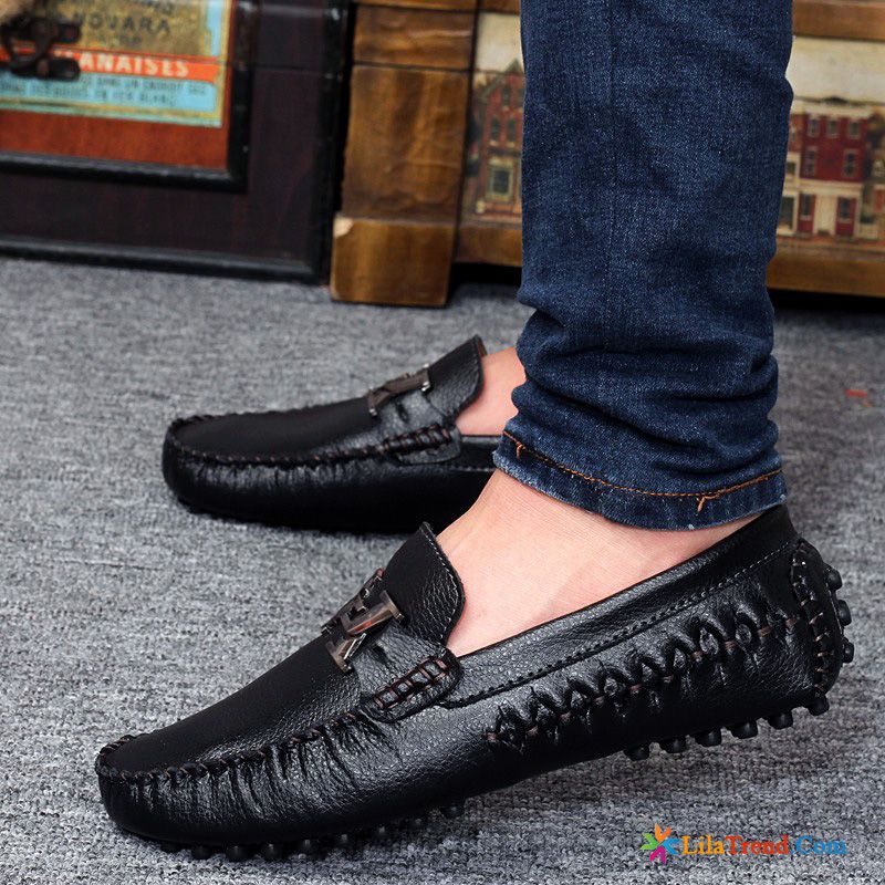 Halbschuhe Herren Leder Braun Faul Casual Fahrt Schuhe Trend Rabatt