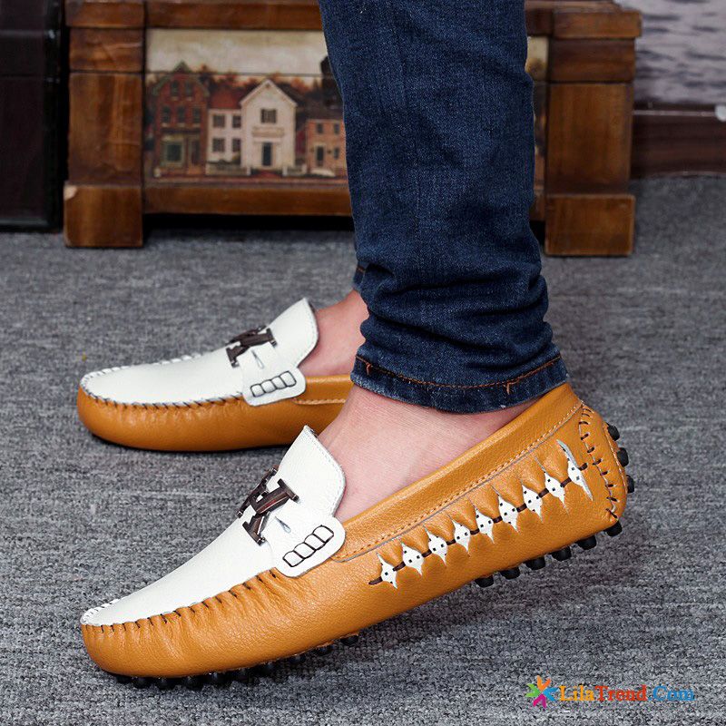 Halbschuhe Herren Leder Braun Faul Casual Fahrt Schuhe Trend Rabatt