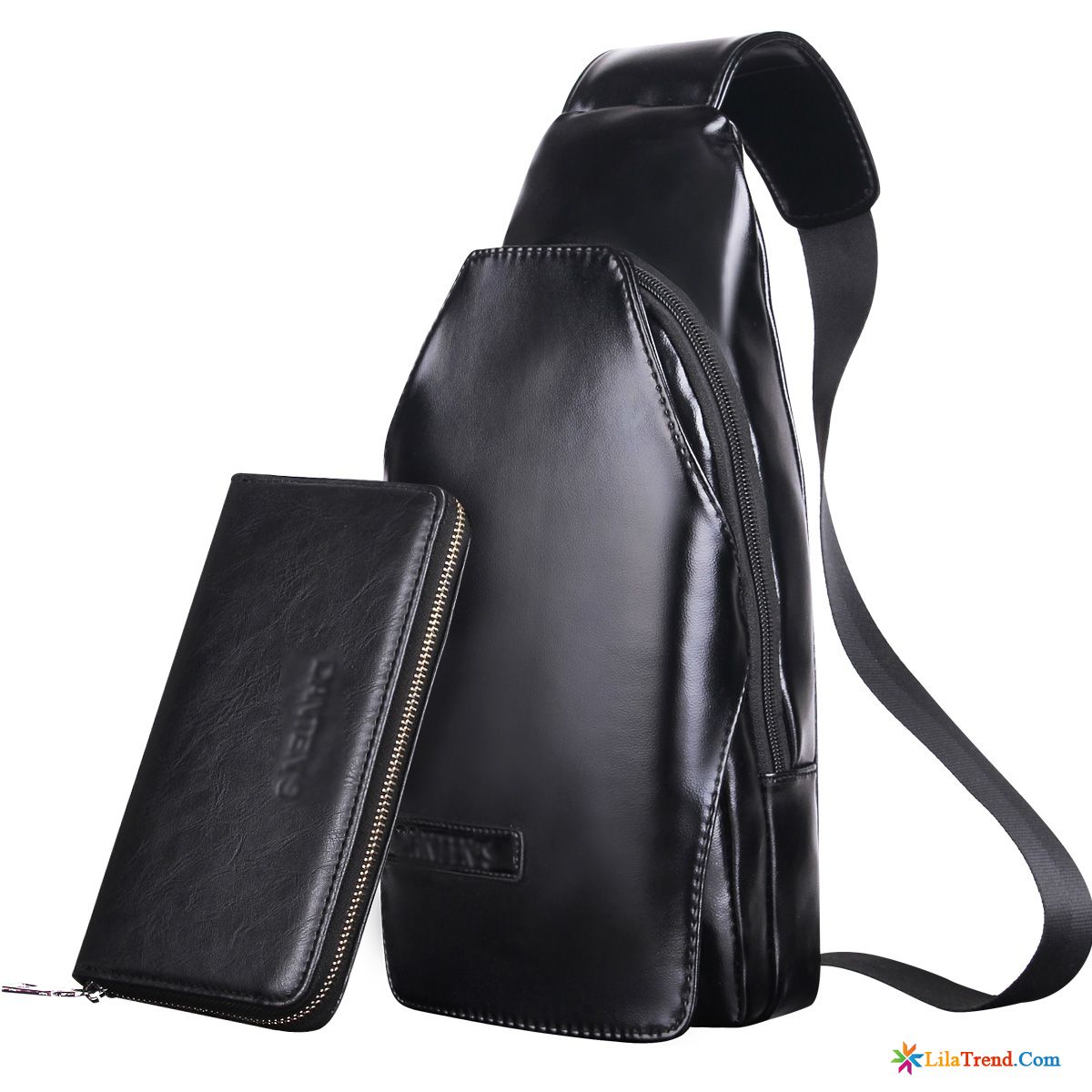 Herren Aktentasche Leder Schwarz Lachsrosa Rindsleder Messenger-tasche Das Neue Brustpackung Echtleder Kaufen