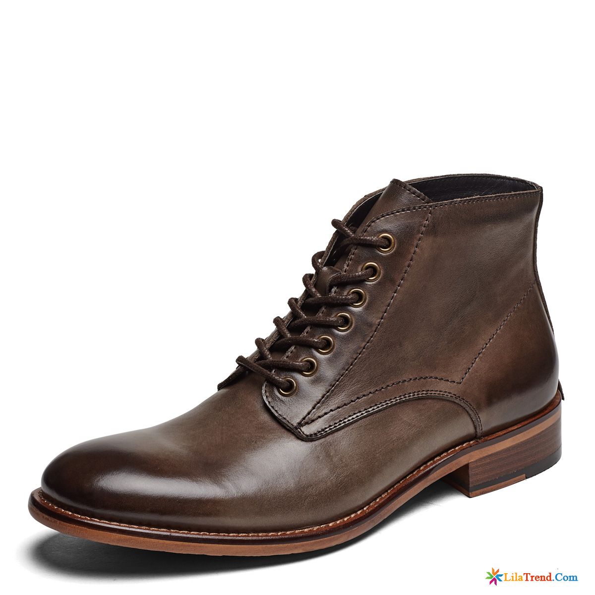 Herren Boots Braun Dunkelgrün British Stiefel Schuhe Retro Mode Günstig