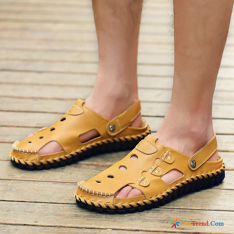 Herren Braun Echtleder Neue Pantolette Sommer Trend Verkaufen