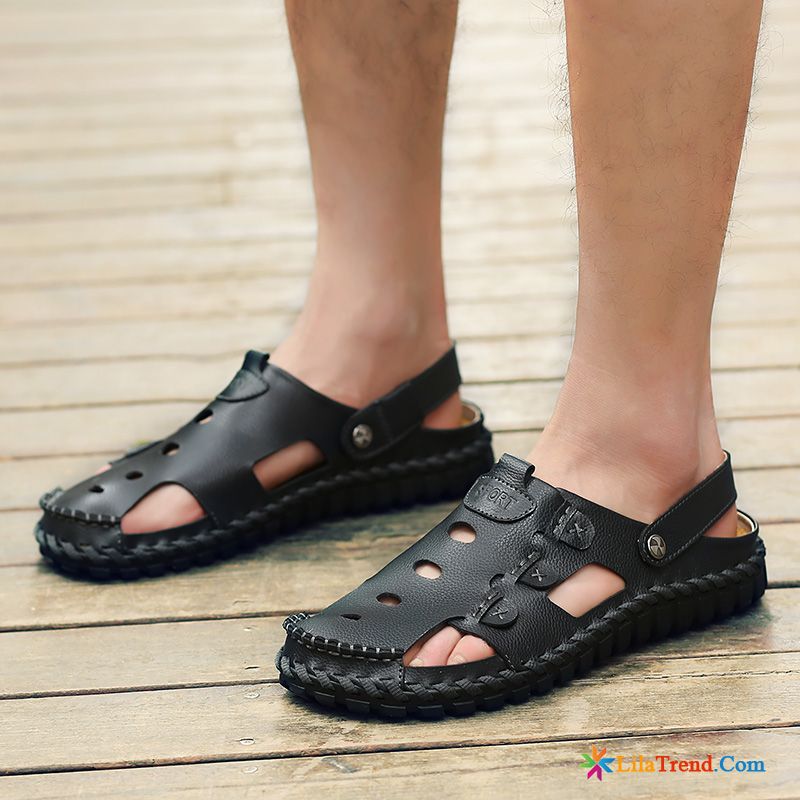 Herren Braun Echtleder Neue Pantolette Sommer Trend Verkaufen