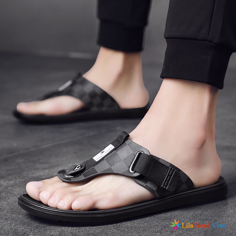 Herren Hausschuhe Filz Flip Flops Schwarz Trend Sommer Persönlichkeit Kaufen